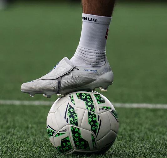 Dominus Performance Grip Socks - White Colored with Unique Grip Pattern for Enhanced Grip ensuring top performance. Engineered for grip & injury prevention.