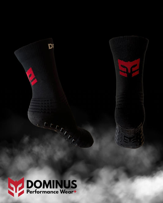 Dominus Performance Grip Socks - Black Colored with Unique Grip Pattern for Enhanced Grip ensuring top performance. Engineered for grip & injury prevention.