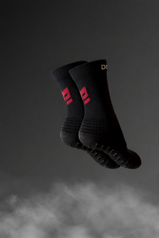 Dominus Performance Grip Socks - Black Colored with Unique Grip Pattern for Enhanced Grip ensuring top performance. Engineered for grip & injury prevention.